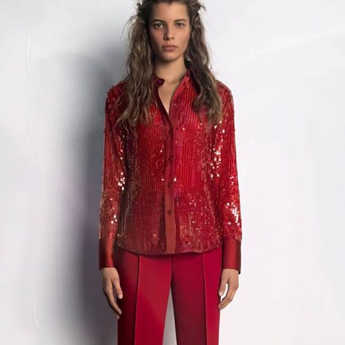reemplazar Calma Falange ▷ Camisa Lentejuelas Roja | Los Mejores Clones De Zara