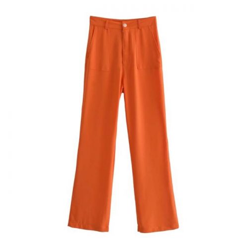 Pantalón Wide Leg Full Length Naranja ALIEXPRESS