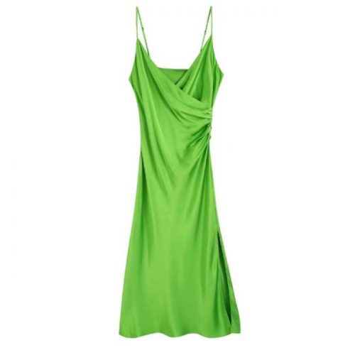Vestido Satinado Encaje Verde ALIEXPRESS
