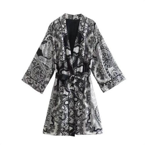 Kimono Estampado Blanco Negro ALIEXPRESS