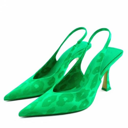 Zapato Tacón Destalonado Verde ALIEXPRESS