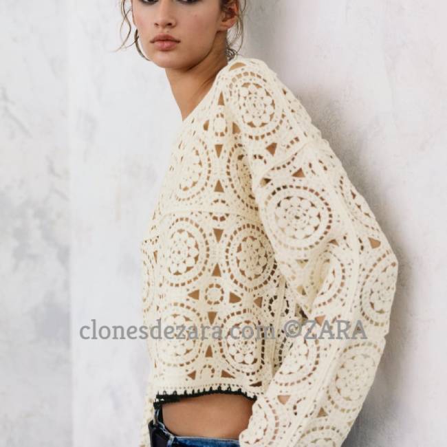 Top Crochet Contraste ZARA